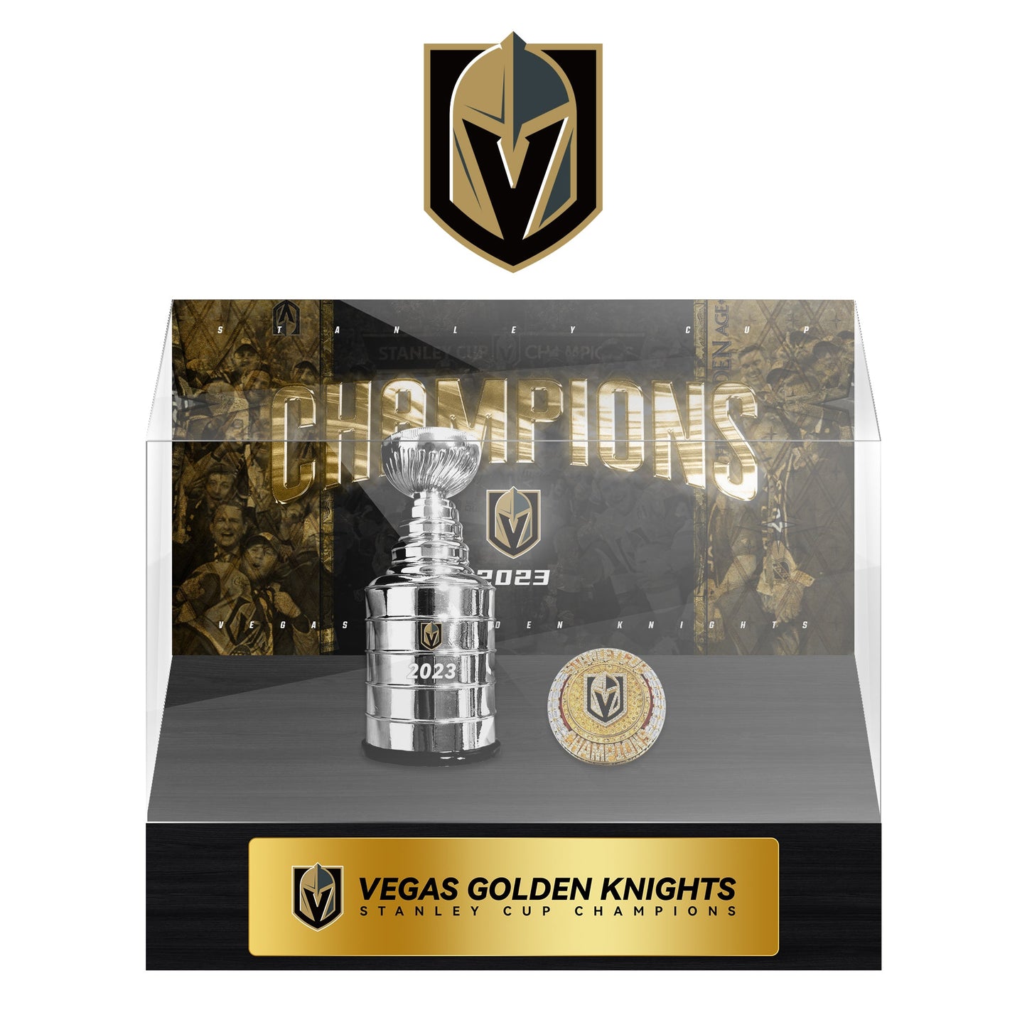 Vegas Golden Knights NHL Trophy And Ring Display Case