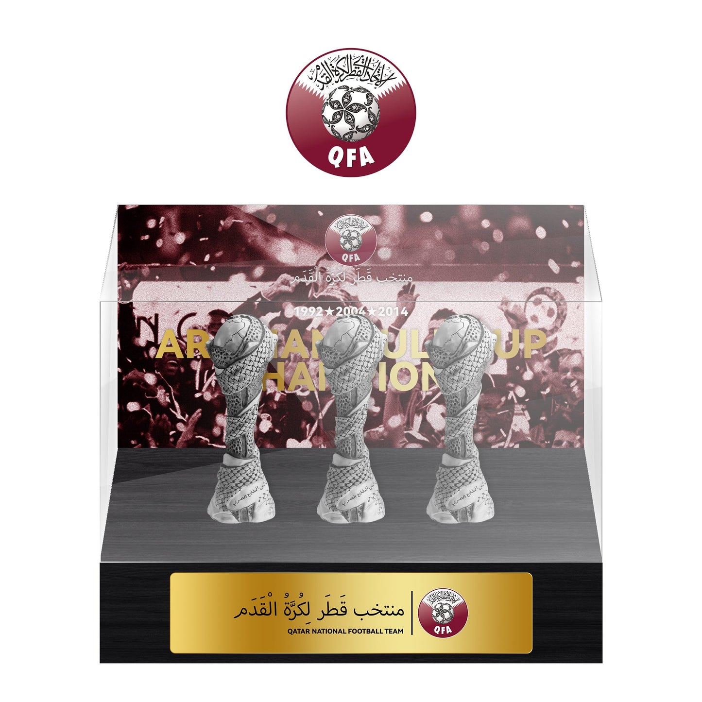 Arabian Gulf Cup Championship Trophy With Acrylic Display Case 12cm Height