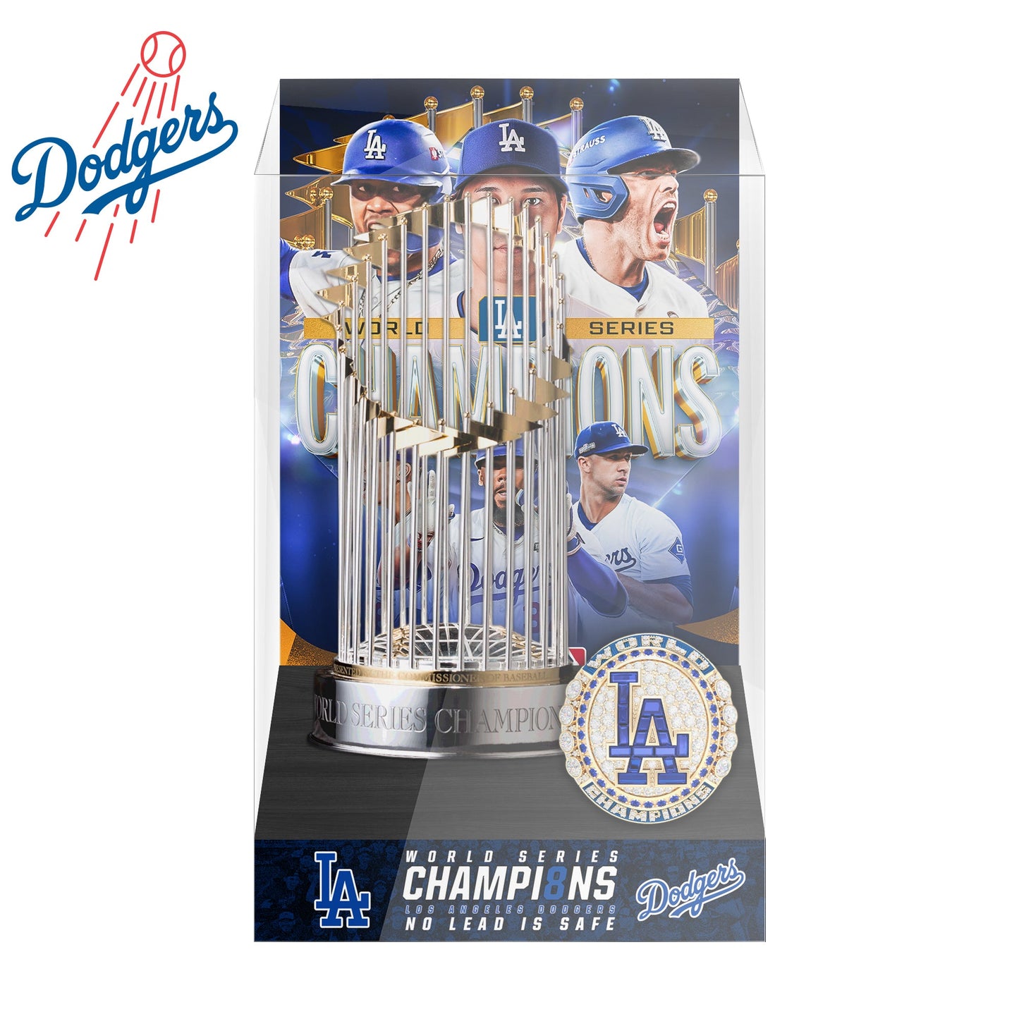 Los Angeles Dodgers MLB World Series Championship Trophy Display Case