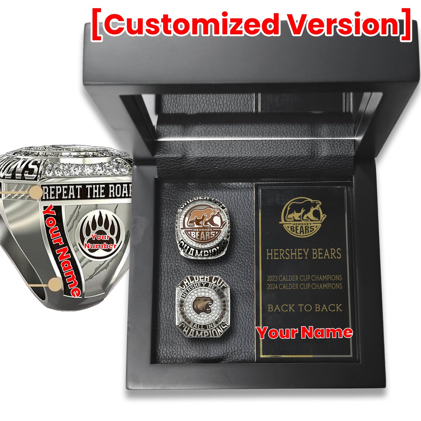 Hershey Bears AHL Championship Ring Championship 2 Rings Box