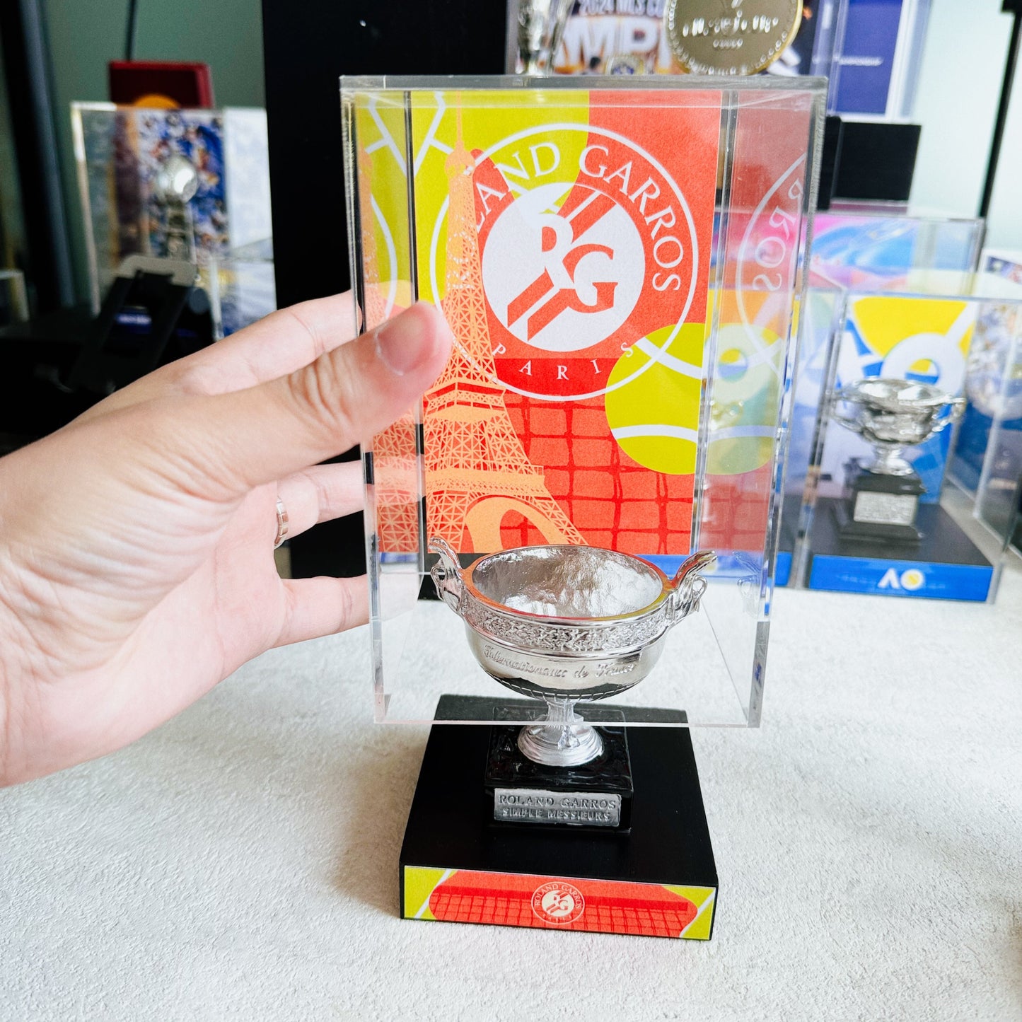 Roland Garros French Open Tennis Men's Champions Trophy Display Case