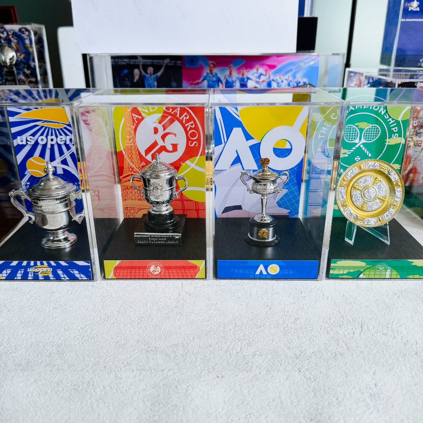 Roland Garros Tennis Trophy Suzanne Lenglen Cup Display Case