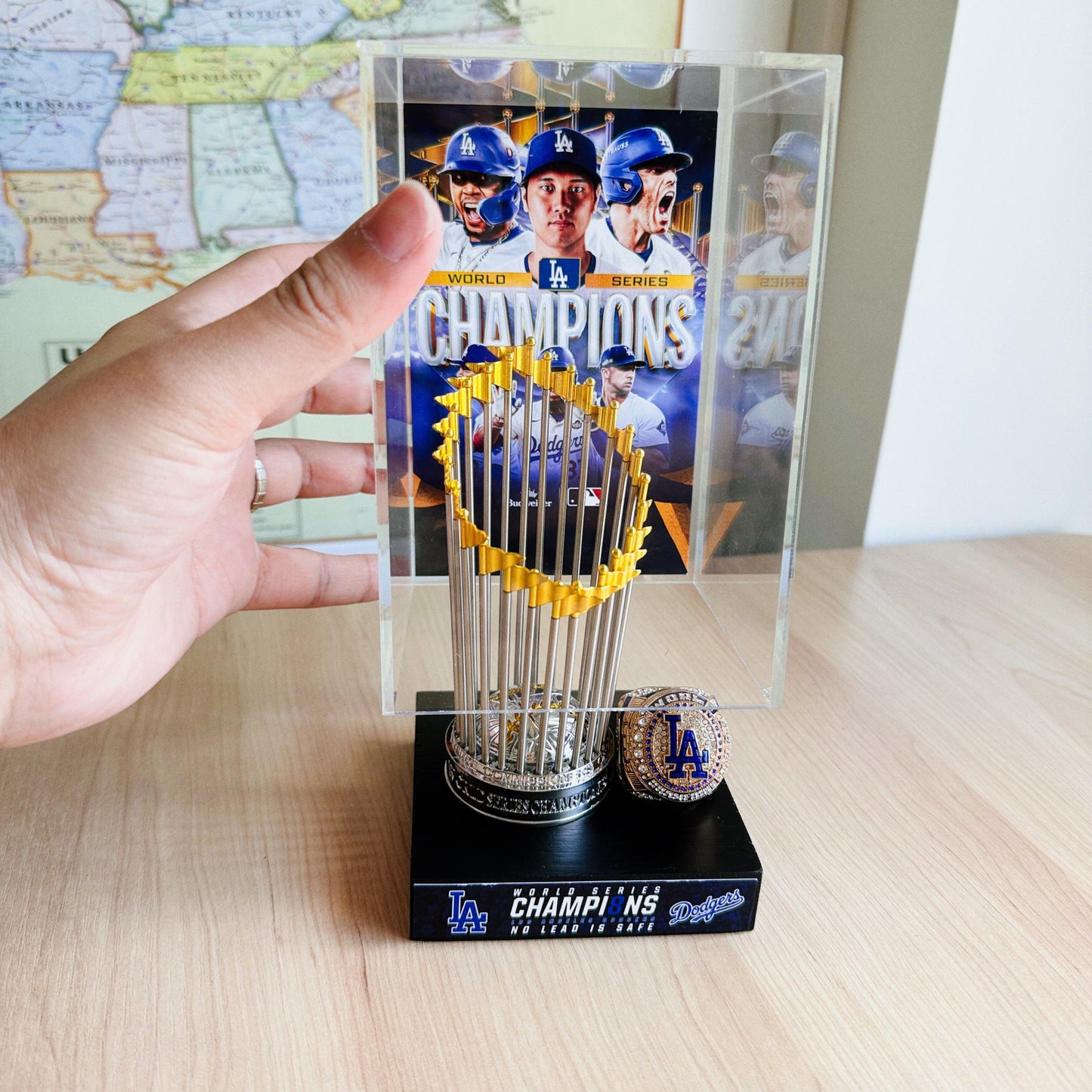 Los Angeles Dodgers MLB World Series Championship Trophy Display Case