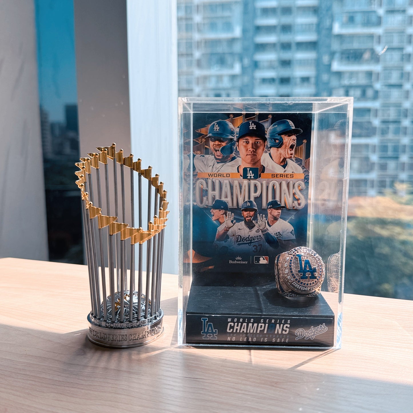 Los Angeles Dodgers MLB World Series Championship Trophy Display Case