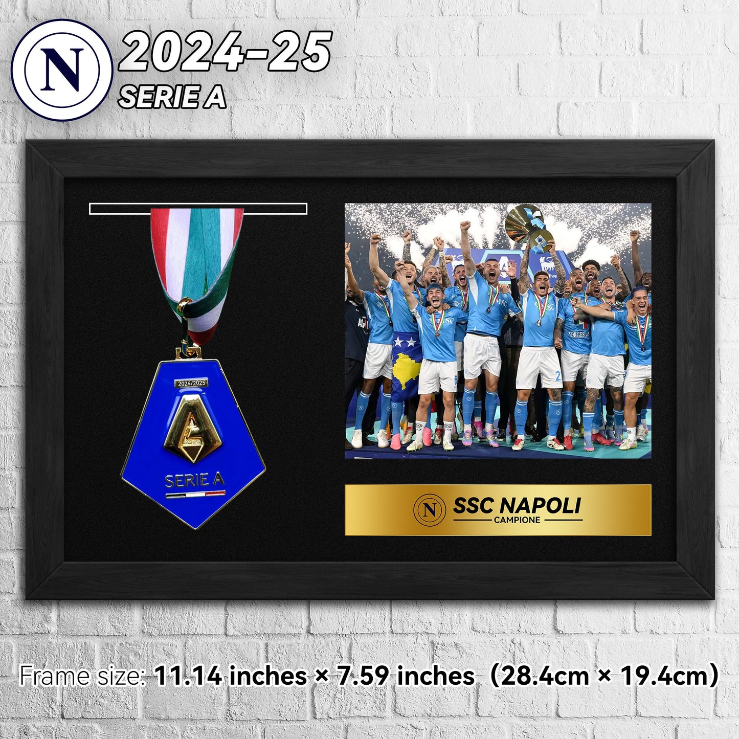 2024-25 S.S.C. Napoli Serie A Championship Medals And Frame