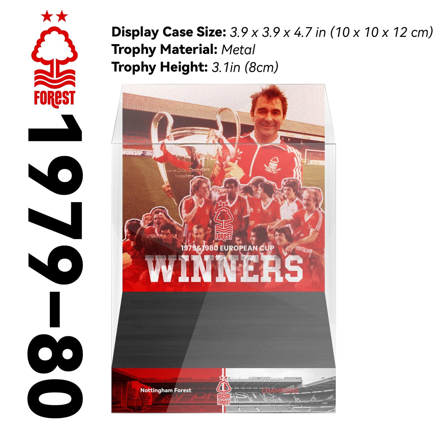 1979&1980 Nottingham Forest Champions League Trophy Display Case