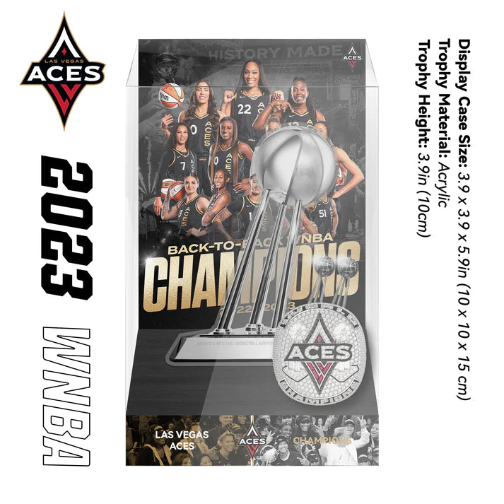 2023 Las Vegas Aces WNBA Championship Trophy And Ring Display Case