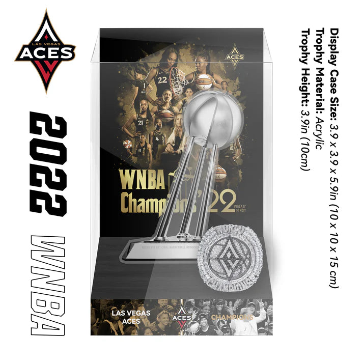 2022 Las Vegas Aces WNBA Championship Trophy And Ring Display Case