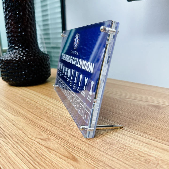 Chelsea F.C. CHAMPIONS WALL DESKTOP REPLICA with Easy Swop Numbers