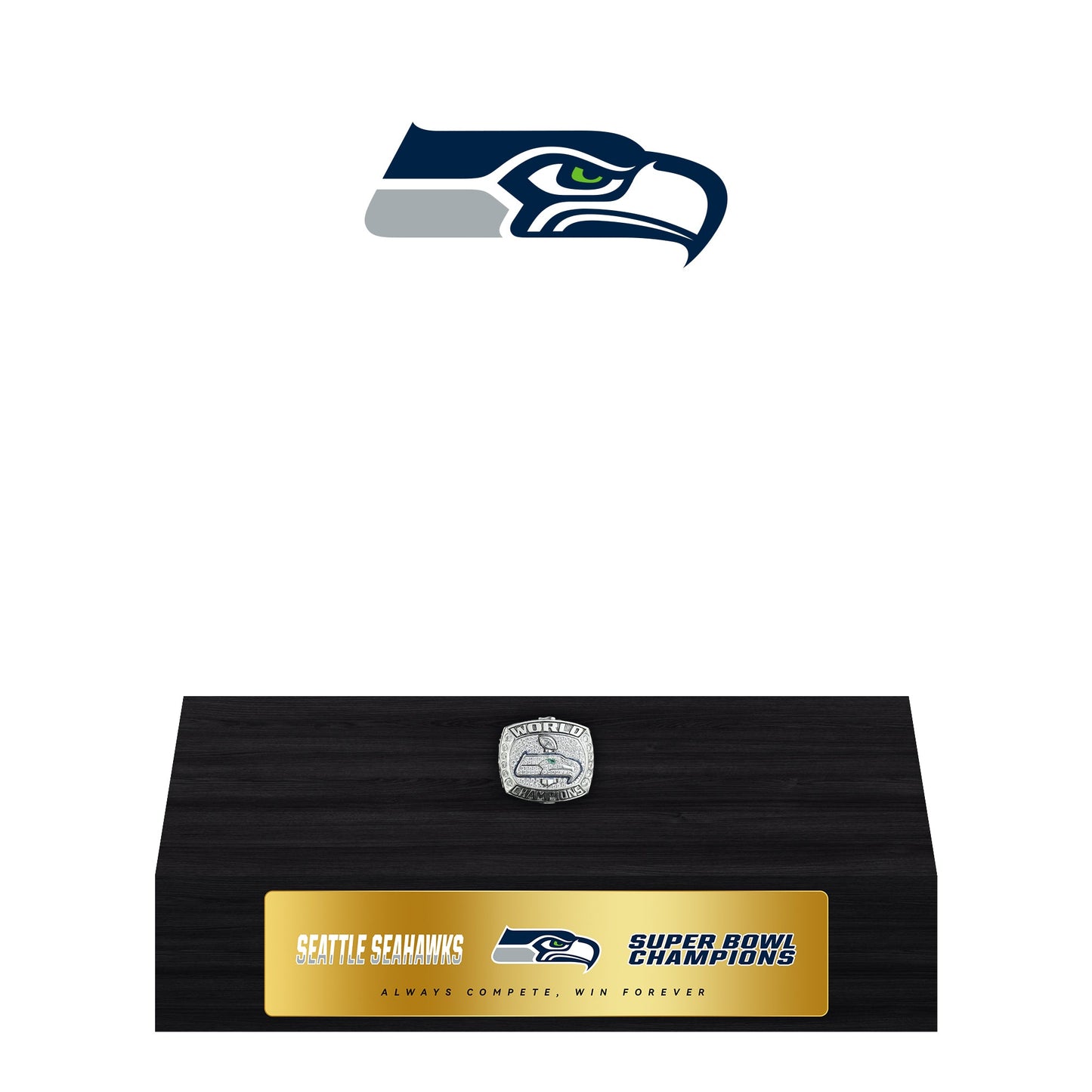 Seattle Seahawks Super Bowl Championship Trophy Ring Display Case