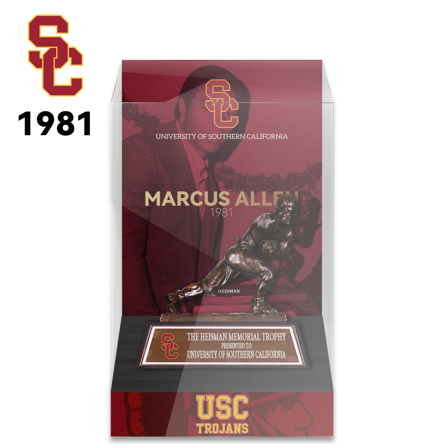 NCAA Heisman All Years 8cm Trophy Display Case