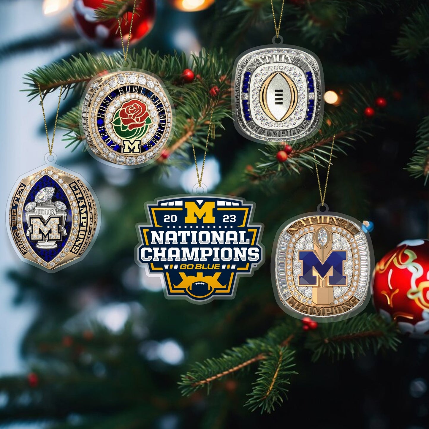 2024 Michigan Wolverines Rose Bowl Championship Keychain & Pendant