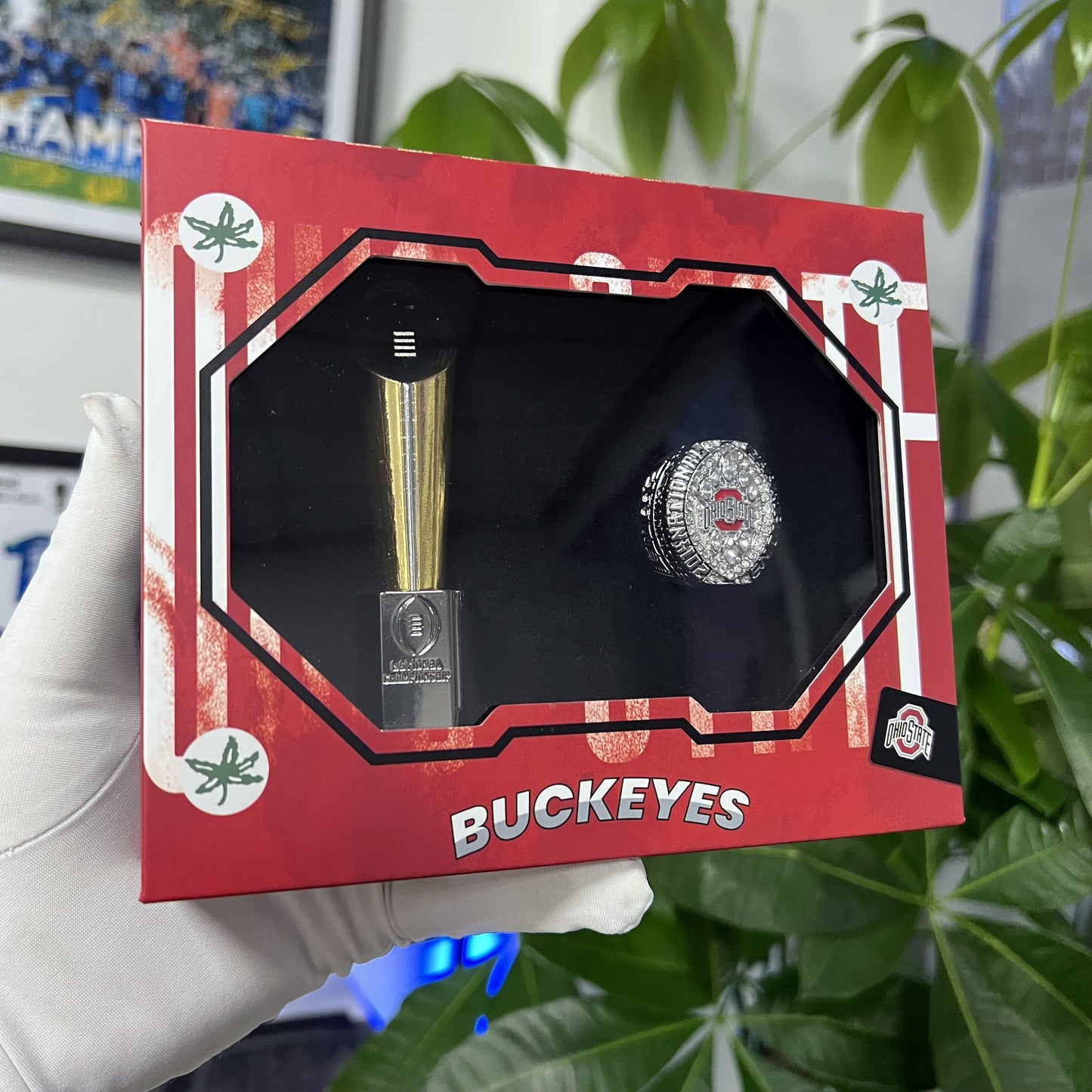 OSU Ohio State Buckeyes College Football National Championship NCAA Ring & Trophy Box