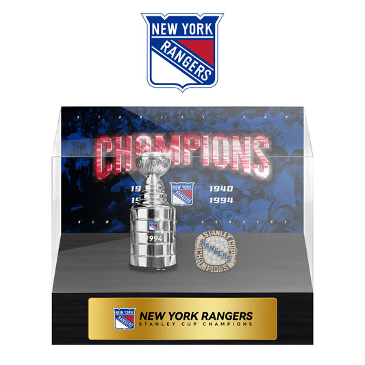 New York Rangers NHL Trophy And Ring Display Case