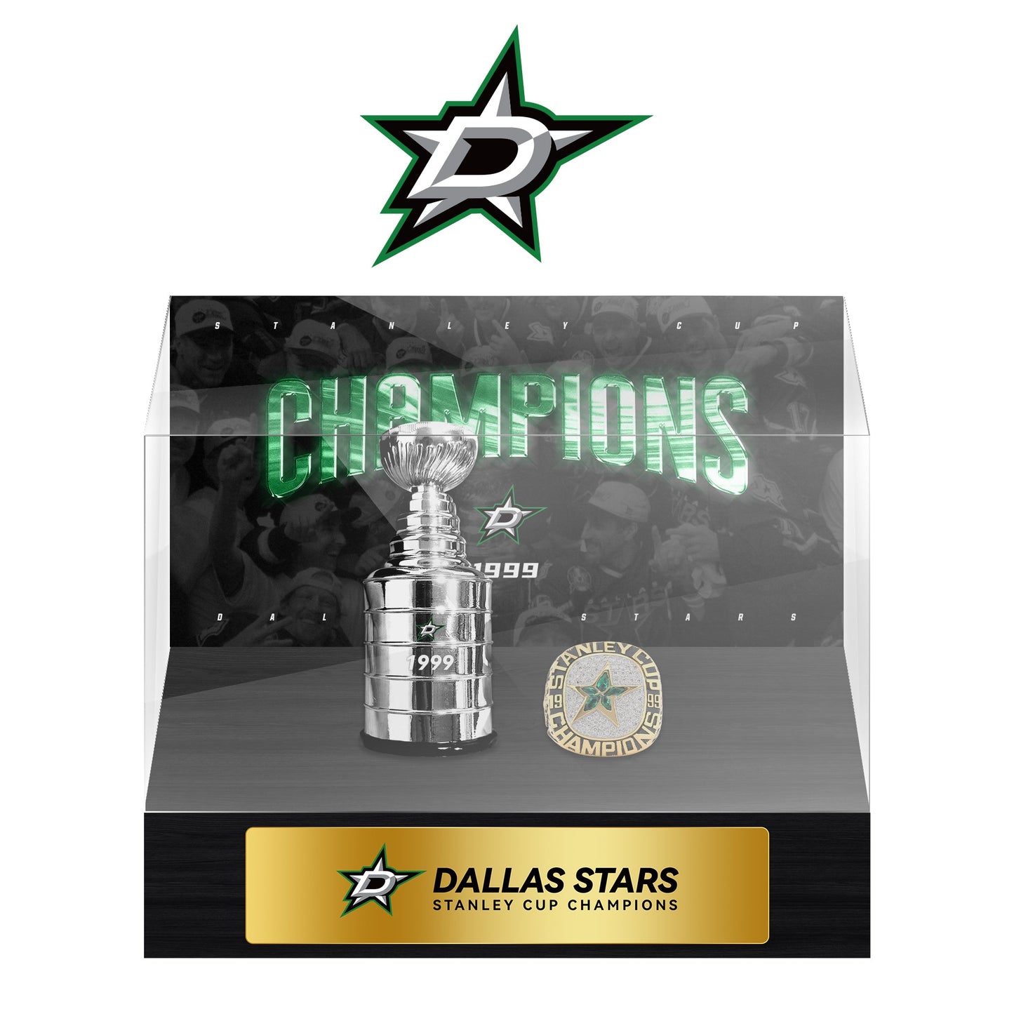 Dallas Stars NHL Trophy And Ring Display Case