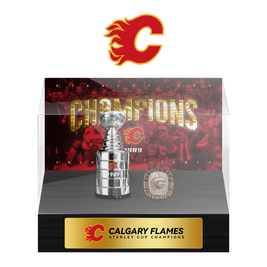 Calgary Flames NHL Trophy And Ring Display Case