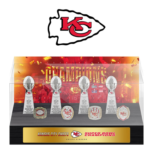 Kansas City Chiefs Super Bowl Championship Trophy Ring Display Case- Official Edition