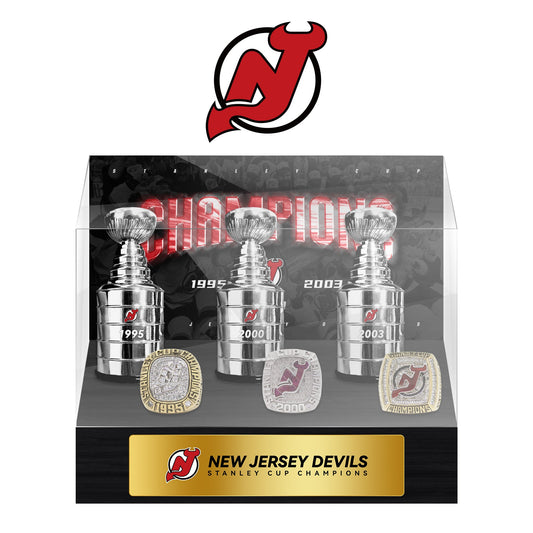New Jersey Devils NHL Trophy And Ring Display Case