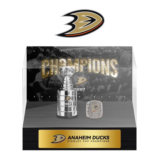 Anaheim Ducks NHL Trophy And Ring Display Case