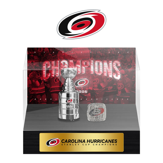 Carolina Hurricanes NHL Trophy And Ring Display Case