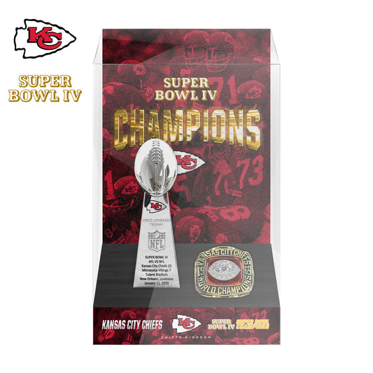 1970 Kansas City Chiefs Super Bowl IV Championship Trophy Display Case