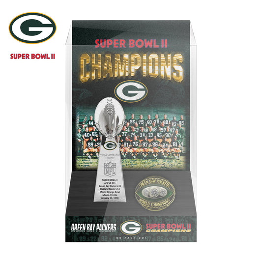 1968 Green Bay Packers Super Bowl II Championship Trophy Display Case
