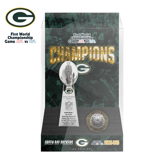1967 Green Bay Packers Super Bowl First World Championship Trophy Display Case
