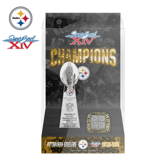 1980 Pittsburgh Steelers Super Bowl XIV Championship Trophy Display Case