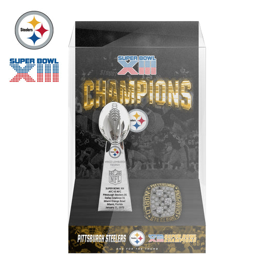 1979 Pittsburgh Steelers Super Bowl XIII Championship Trophy Display Case
