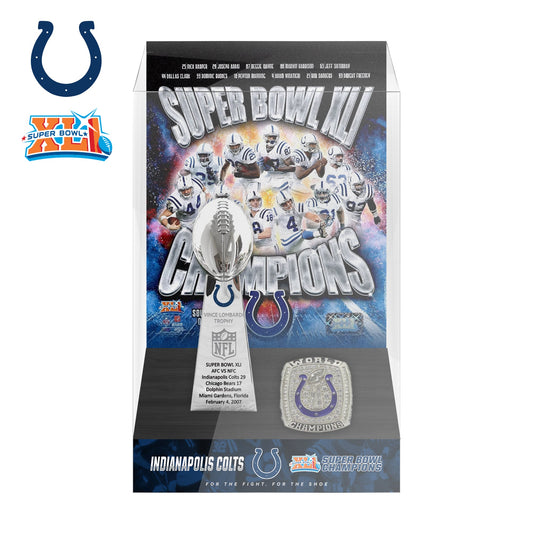 2007 Indianapolis Colts Super Bowl XLI Championship Trophy Display Case