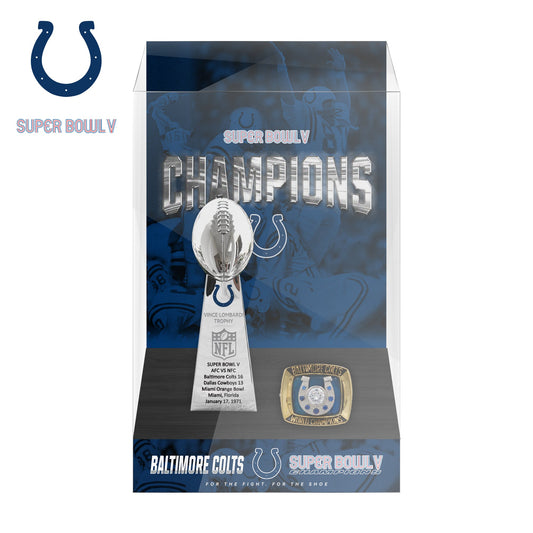 1971 Indianapolis Colts Super Bowl V Championship Trophy Display Case