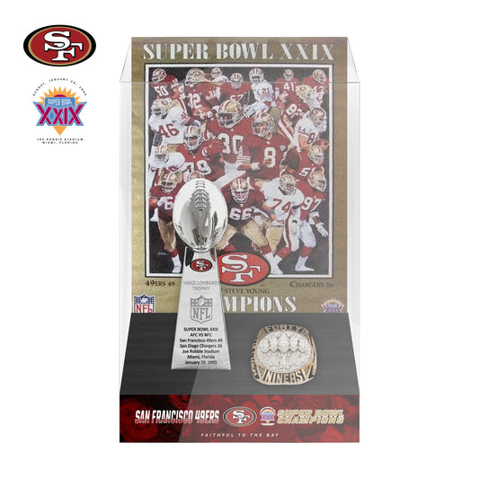 1995 San Francisco 49ers Super Bowl XXIX Championship Trophy Display Case