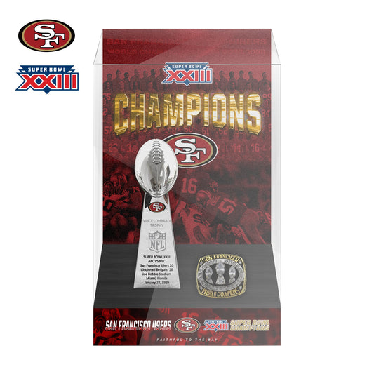 1989 San Francisco 49ers Super Bowl XXIII Championship Trophy Display Case