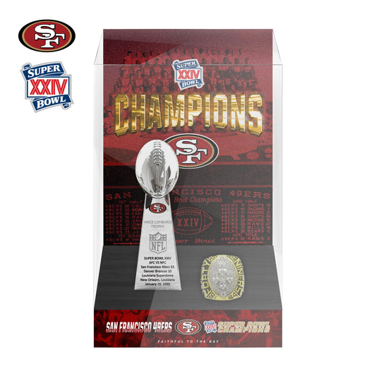 1990 San Francisco 49ers Super Bowl XXIX Championship Trophy Display Case