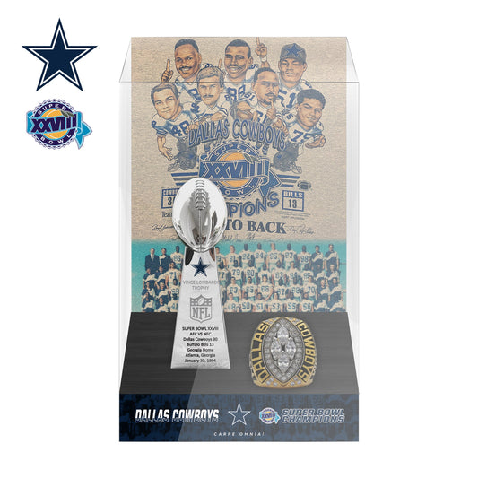 1994 Dallas Cowboys Super Bowl XXVIII Championship Trophy Display Case