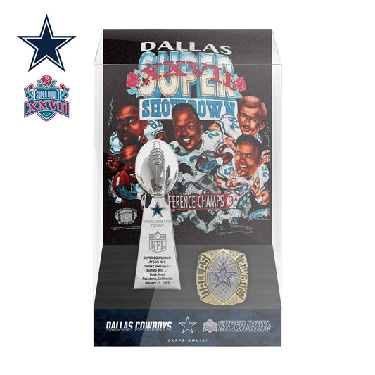 1993 Dallas Cowboys Super Bowl XXVII Championship Trophy Display Case