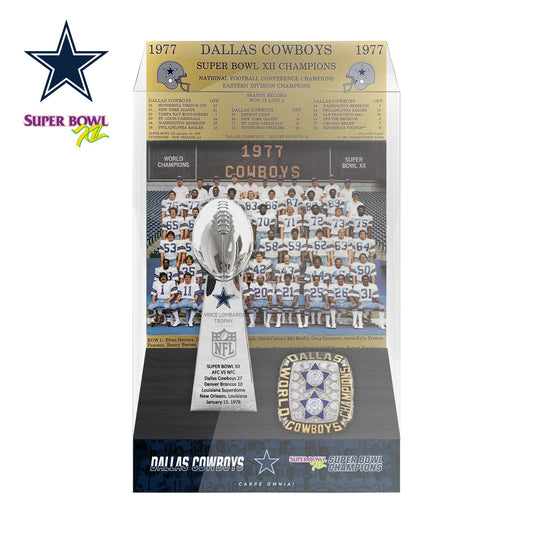 1978 Dallas Cowboys Super Bowl XII Championship Trophy Display Case