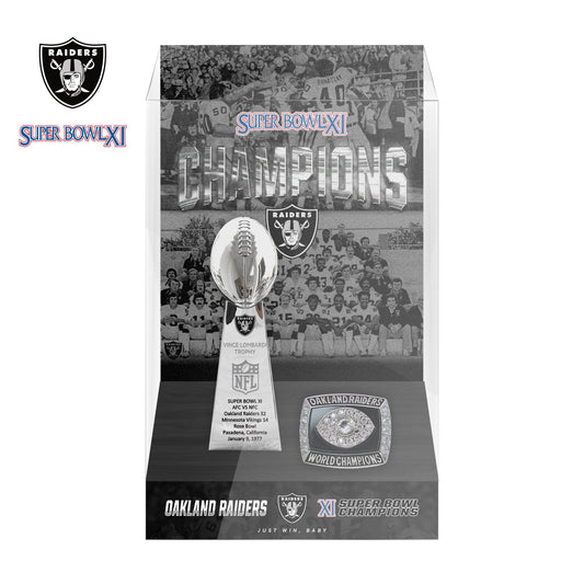 1977 Las Vegas Raiders Super Bowl XI Championship Trophy Display Case