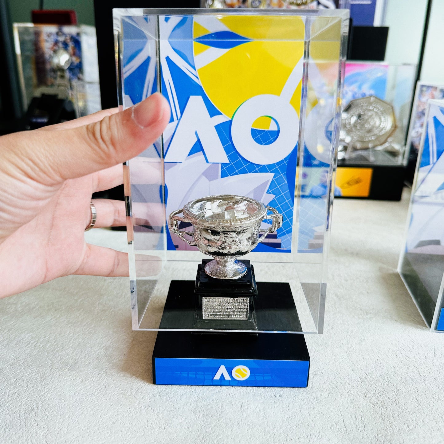 Australian Open AO Men's Tennis Champions Trophy Display Case