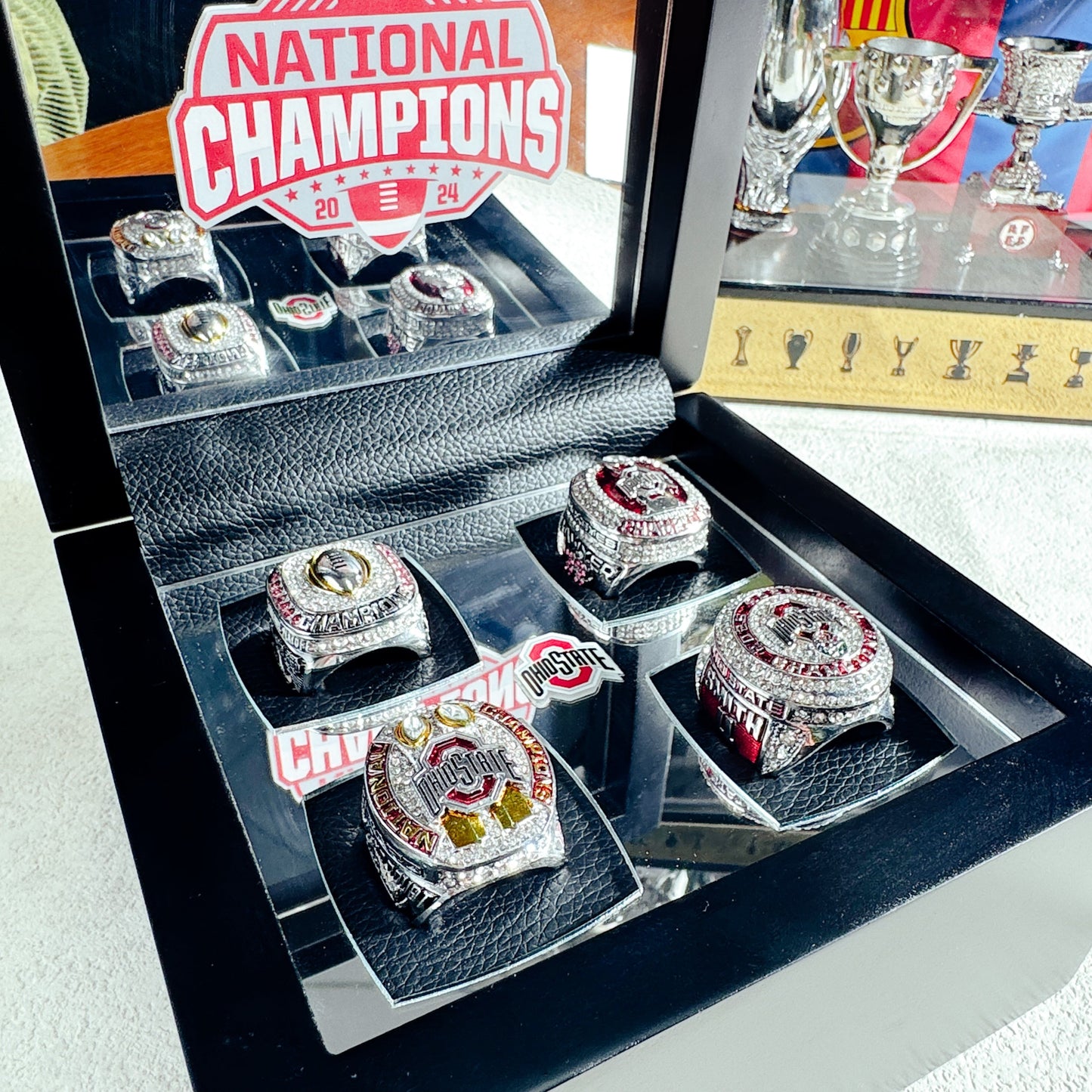 [Guesswork Version]Ohio State Buckeyes 4 Championship Rings Set