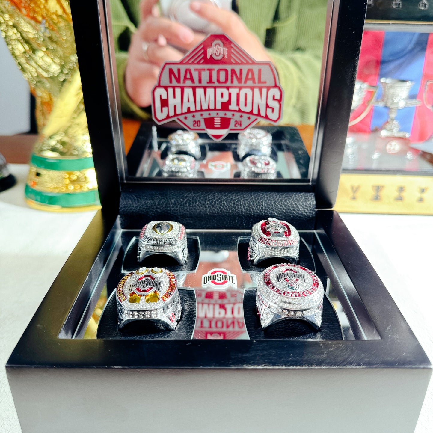 [Guesswork Version]Ohio State Buckeyes 4 Championship Rings Set