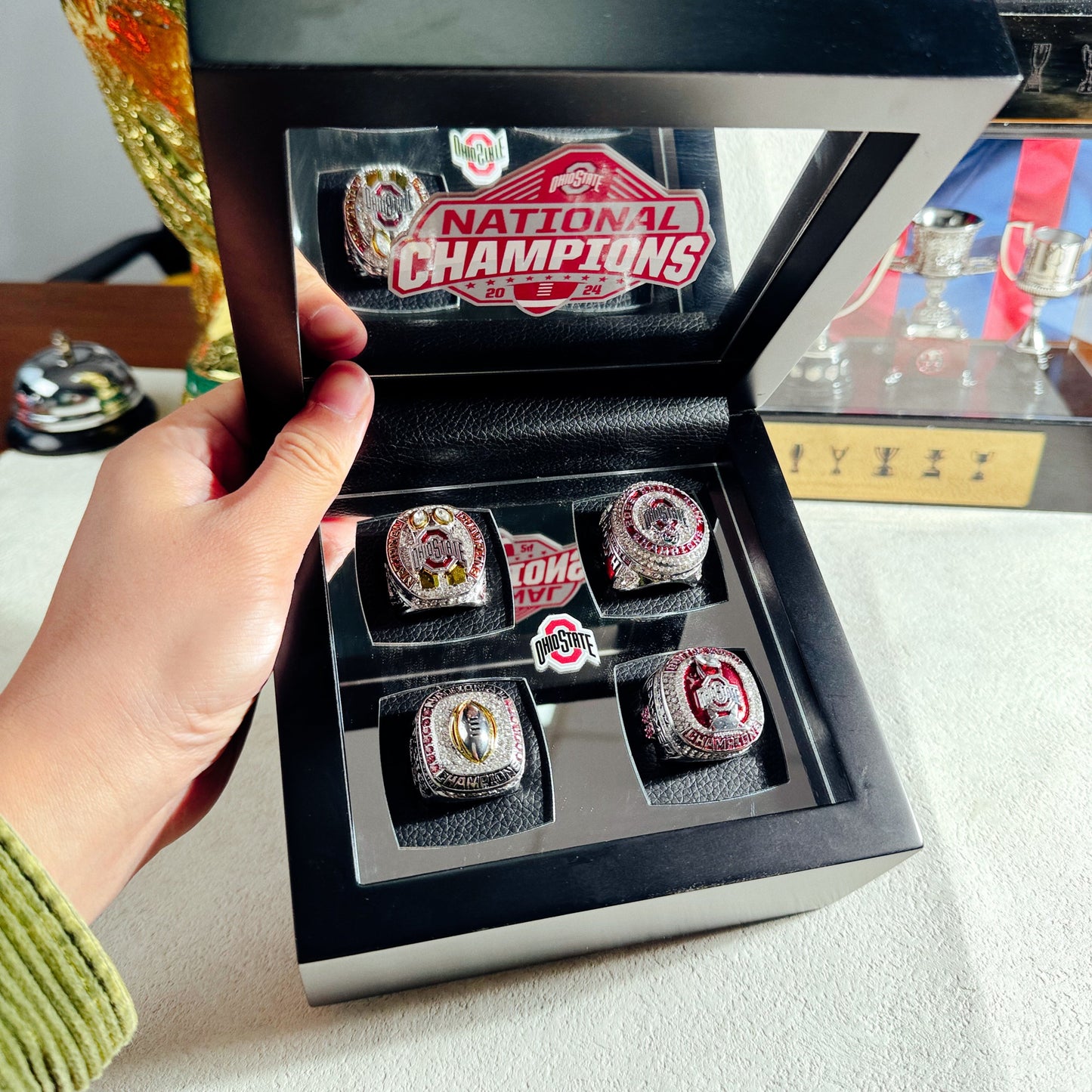 [Guesswork Version]Ohio State Buckeyes 4 Championship Rings Set