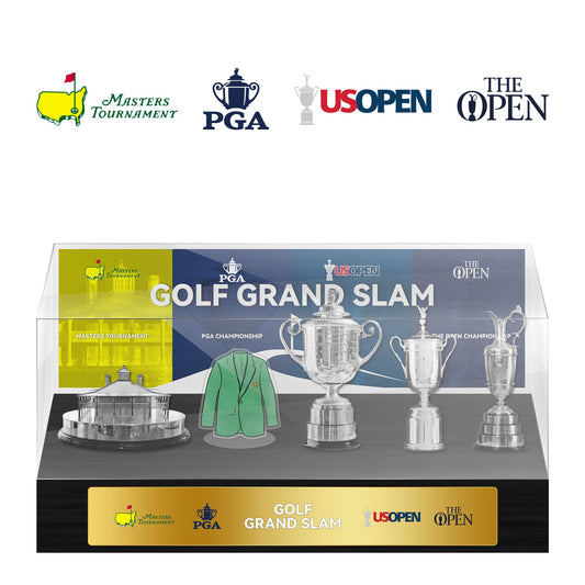 Golf Grand Slam Trophy  Display Case[Trophies Included]