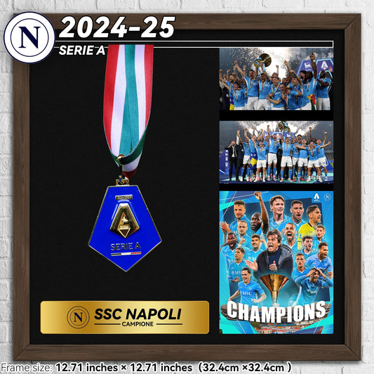 2024-25 S.S.C. Napoli Serie A Championship Medals And Frame