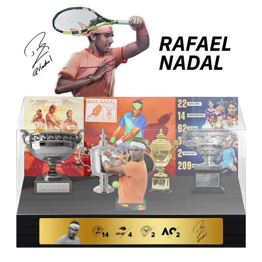Rafael Nadal Tennis Grand Slam Display Case Metal Trophy Case
