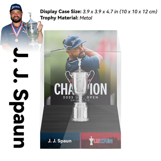 2025 J.J. Spaun U.S. Open Golf Championship Trophy Display Case