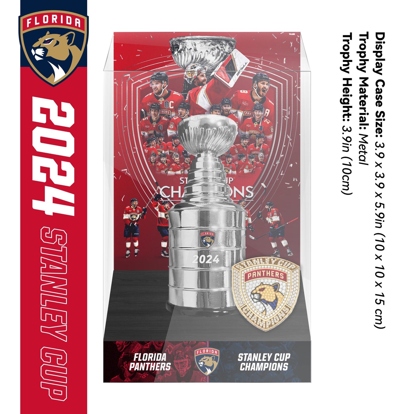 Florida Panthers NHL Stanley Cup Trophy With Acrylic Case 10cm/3.9in Height