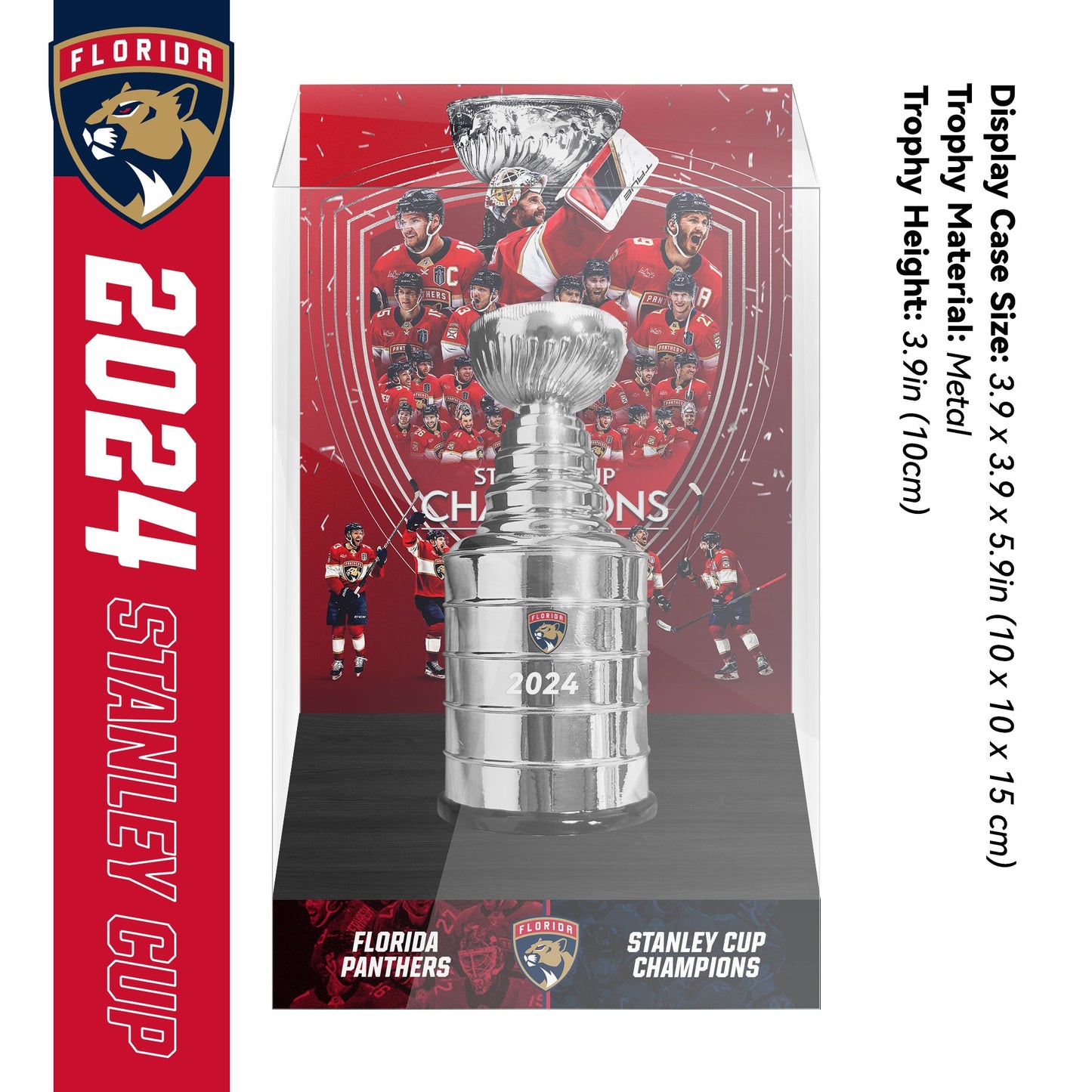 Florida Panthers NHL Stanley Cup Trophy With Acrylic Case 10cm/3.9in Height