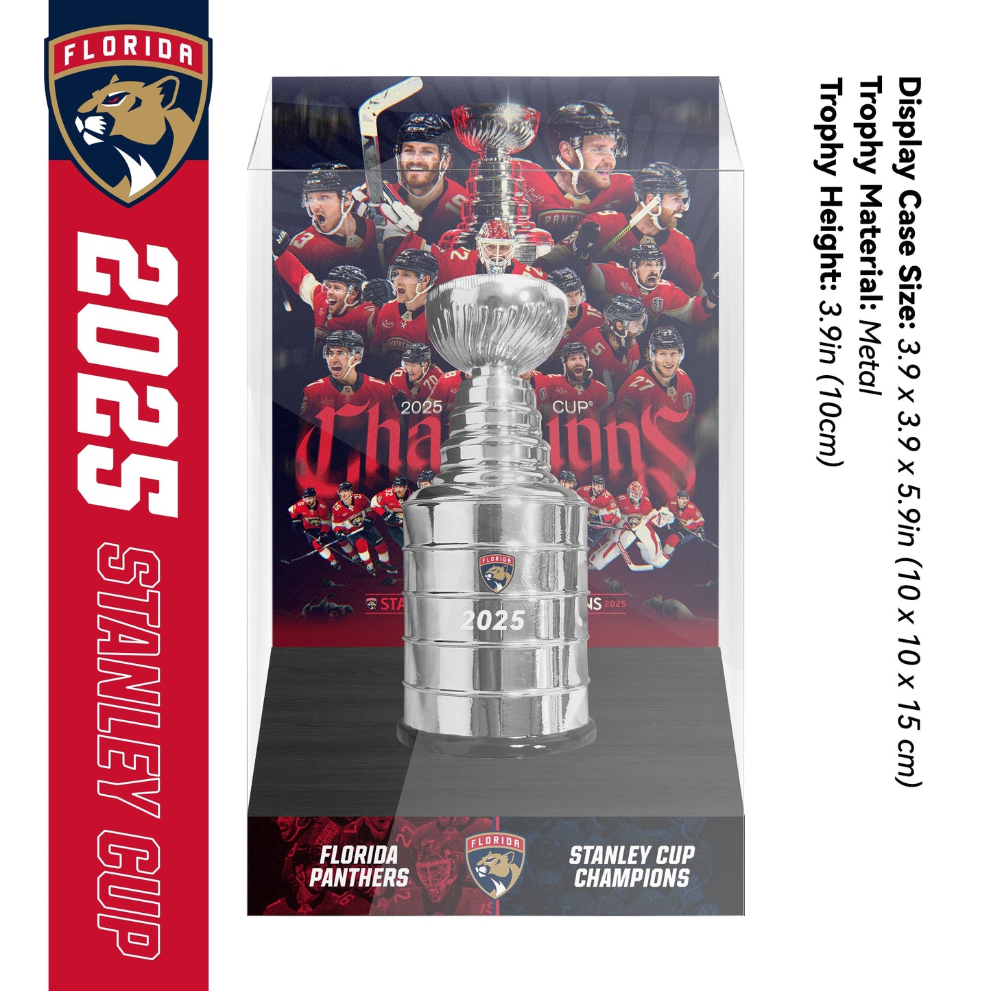 Florida Panthers NHL Stanley Cup Trophy With Acrylic Case 10cm/3.9in Height