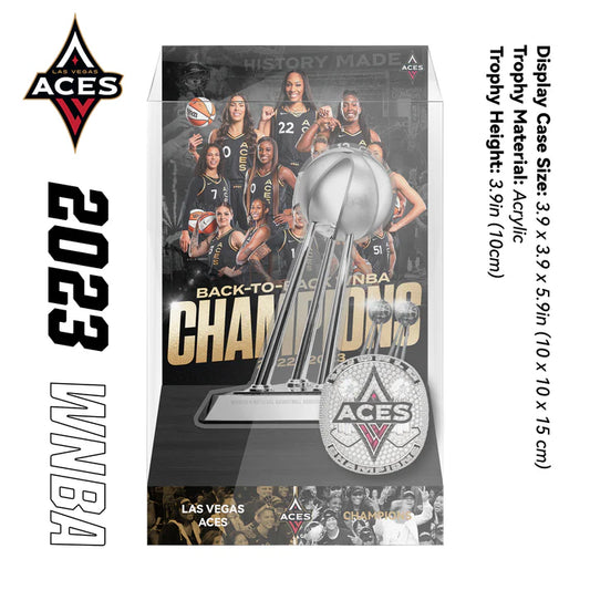 2023 Las Vegas Aces WNBA Championship Trophy And Ring Display Case